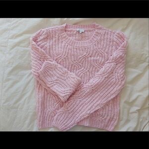 Pink Cable Knit Sweater